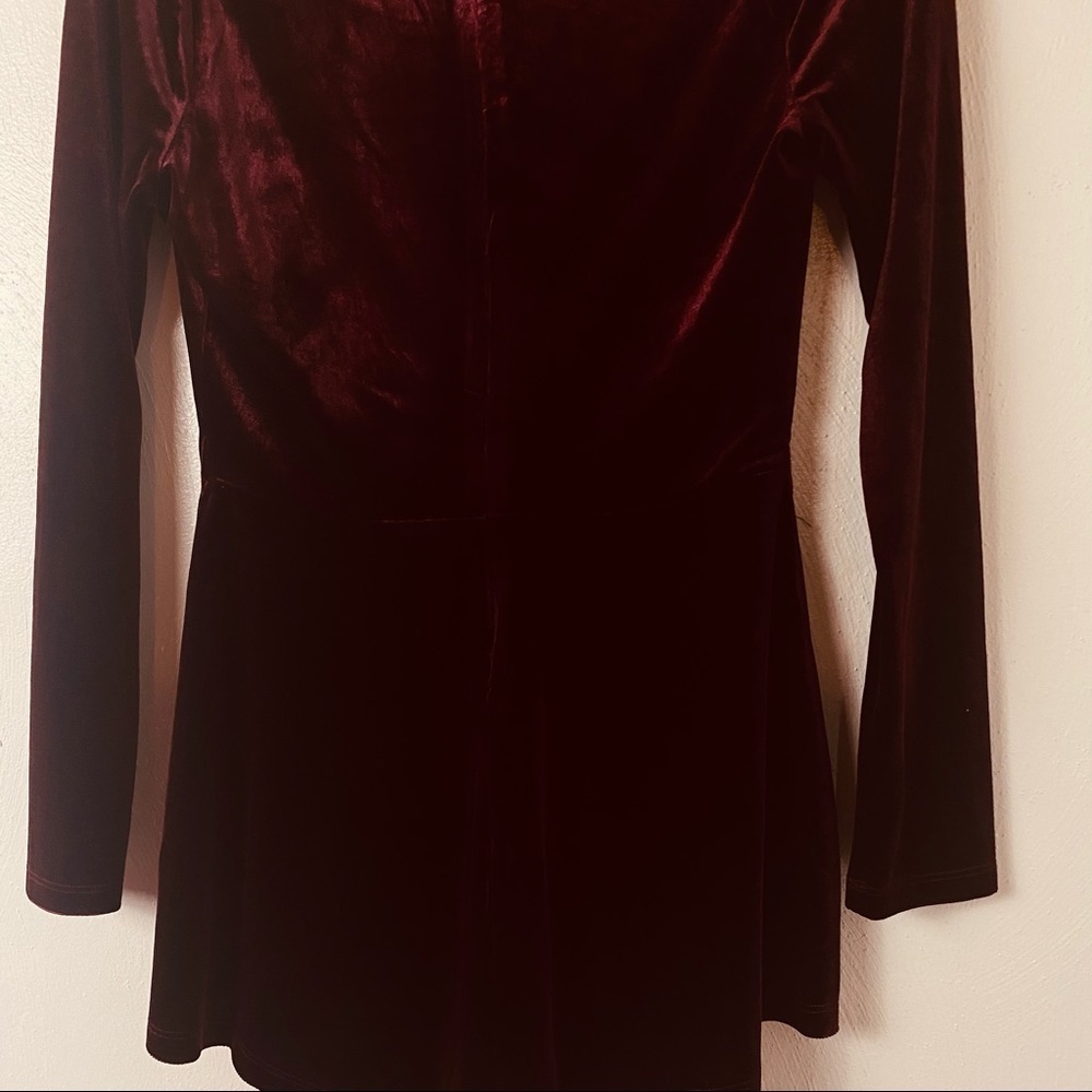 Tobi Burgundy Velvet Fitted Romper  Sz M - Picture 7 of 15